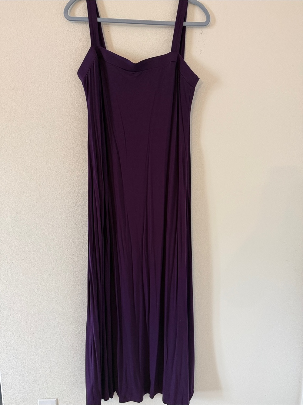 Elegant Plum Maxi Dress with Wide Straps